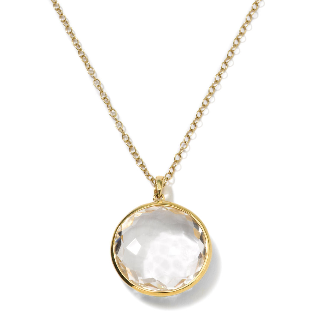 Medium Circular Stone Pendant Necklace