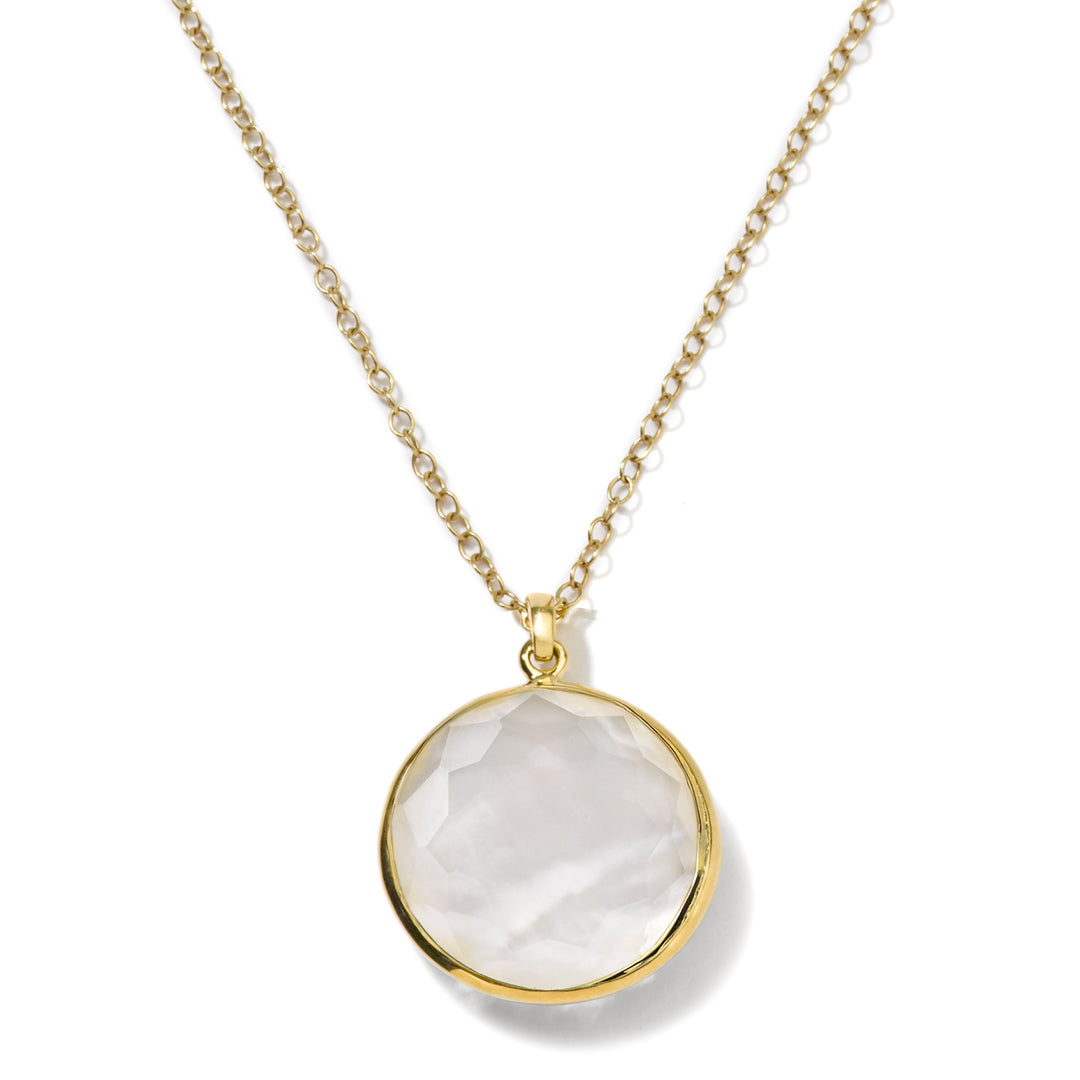 Medium Circular Stone Pendant Necklace