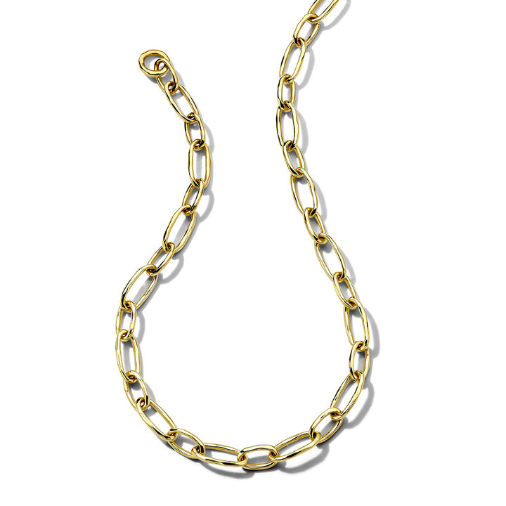 Oval Sculpted Link Chain Necklace