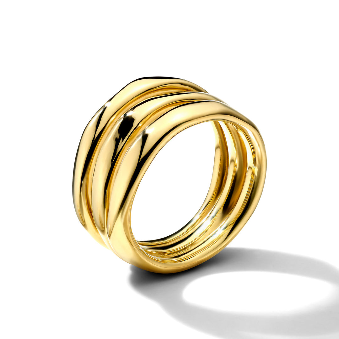 Triple-Band Solid Squiggle Ring