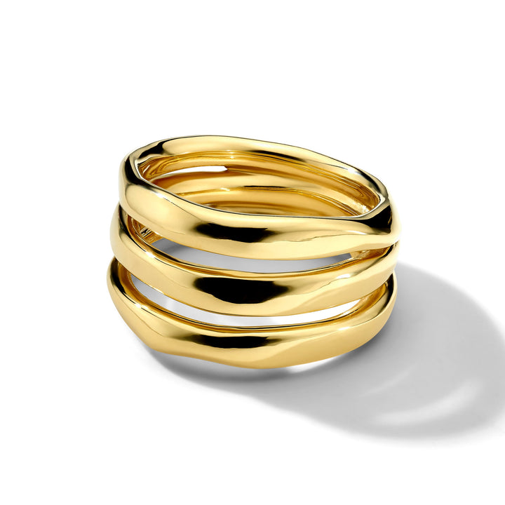 Triple-Band Solid Squiggle Ring