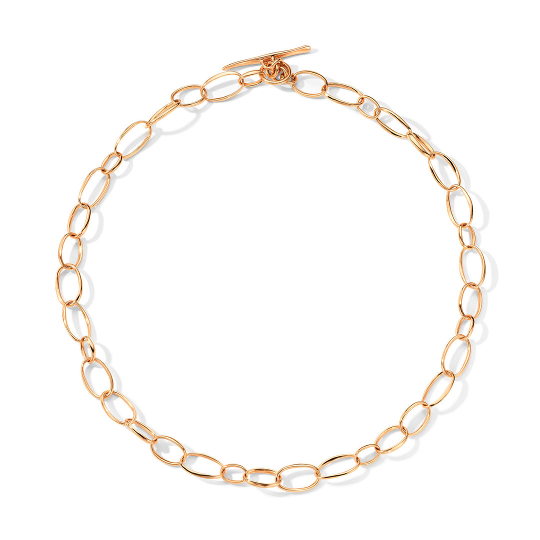 Short Scultura Link Necklace in 18K Gold