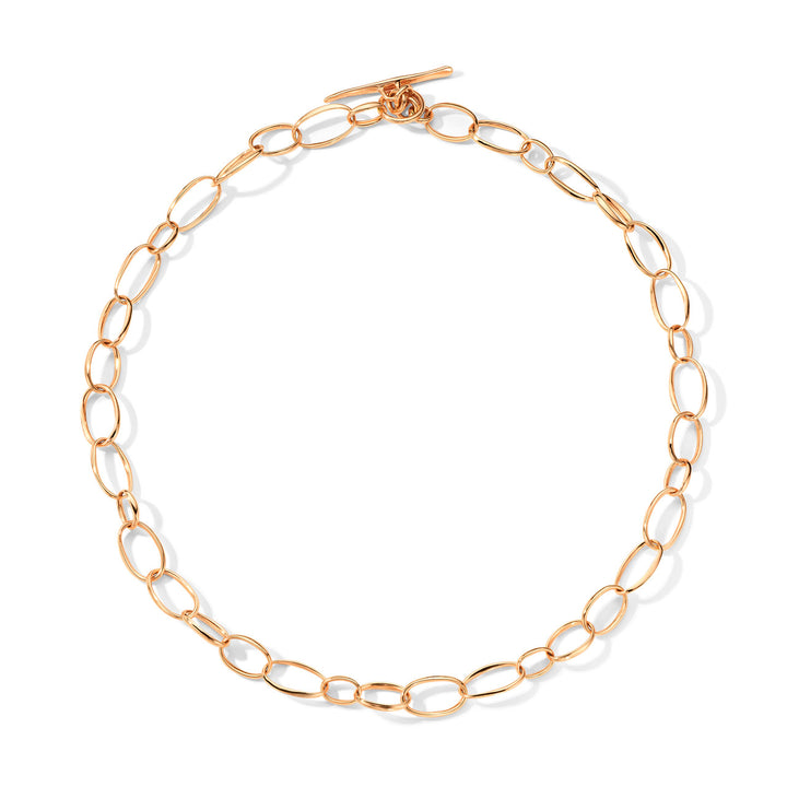 Short Scultura Link Necklace in 18K Gold