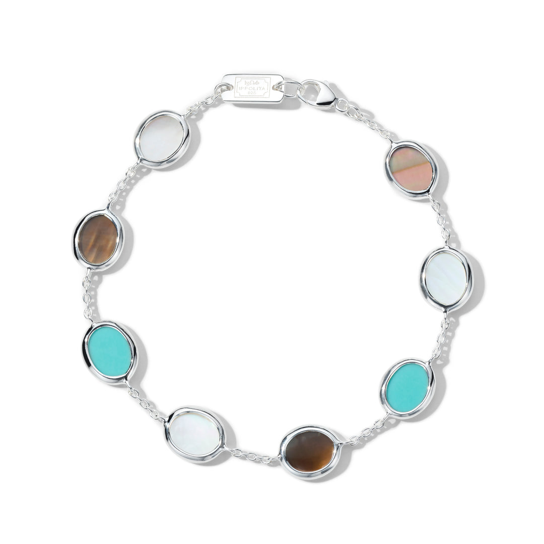 Polished Rock Candy Mini Oval Slice Chain Bracelet