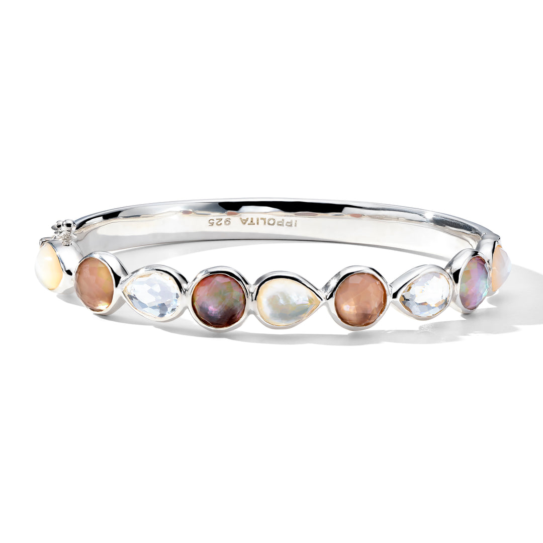 Multi-Stone Hinged Bangle Bracelet