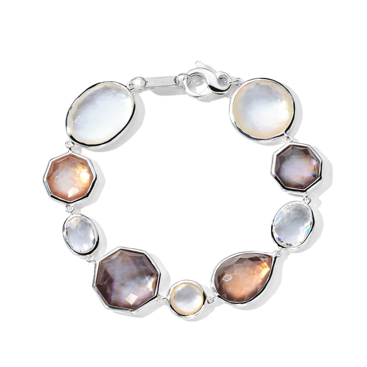 Large Flexible Bracelet with Multi Stone