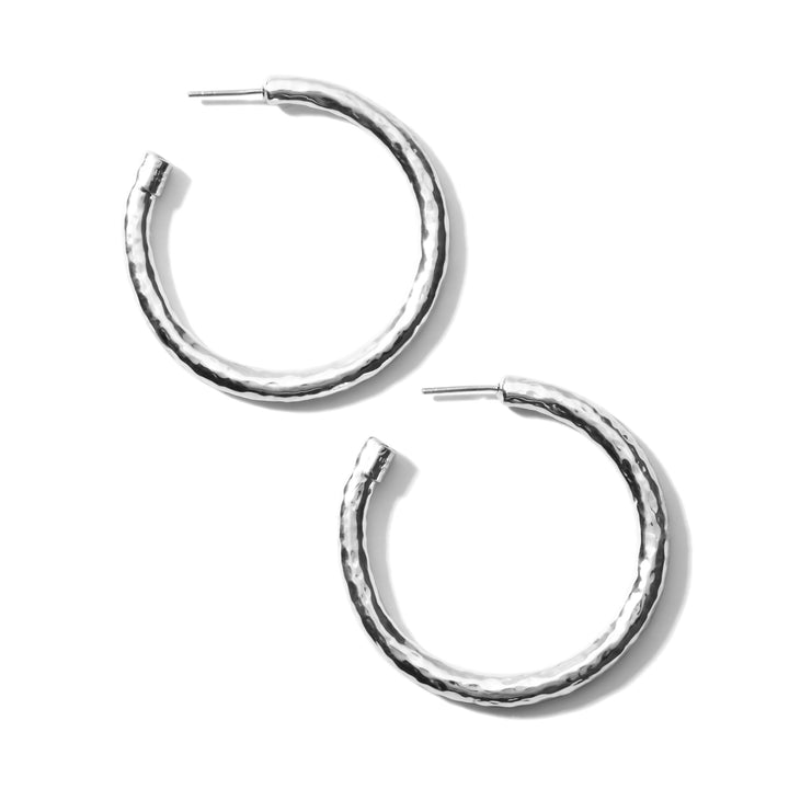 Medium Hammered Hoop Earrings