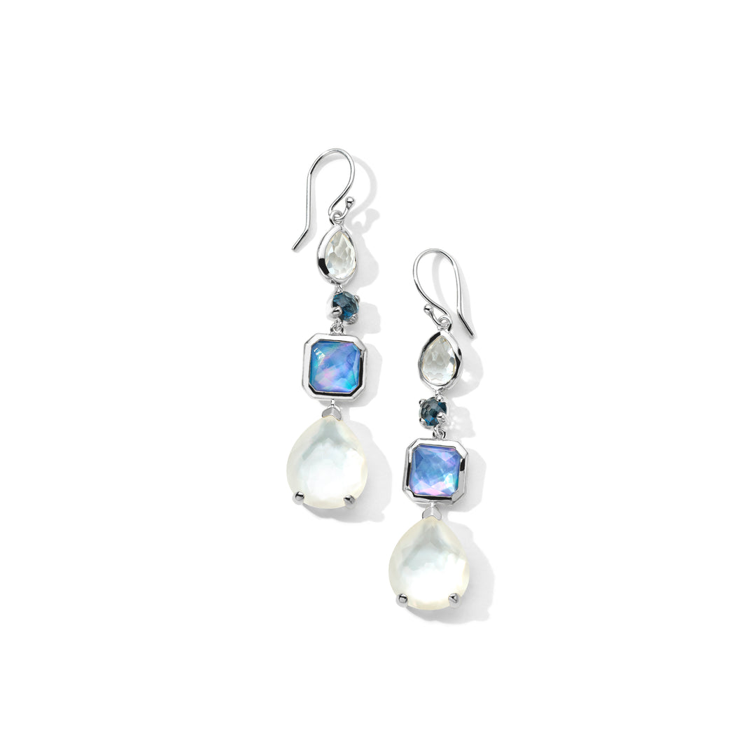 4-Stone Mixed Shape Drop Earrings