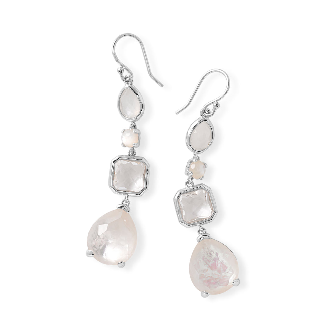 4-Stone Mixed Shape Drop Earrings