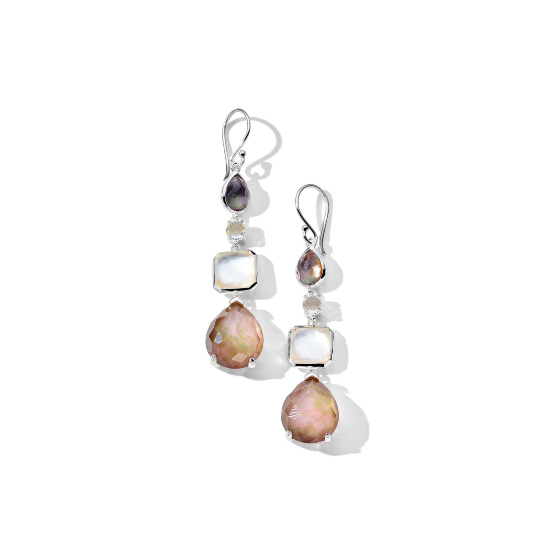 4-Stone Mixed Shape Drop Earrings