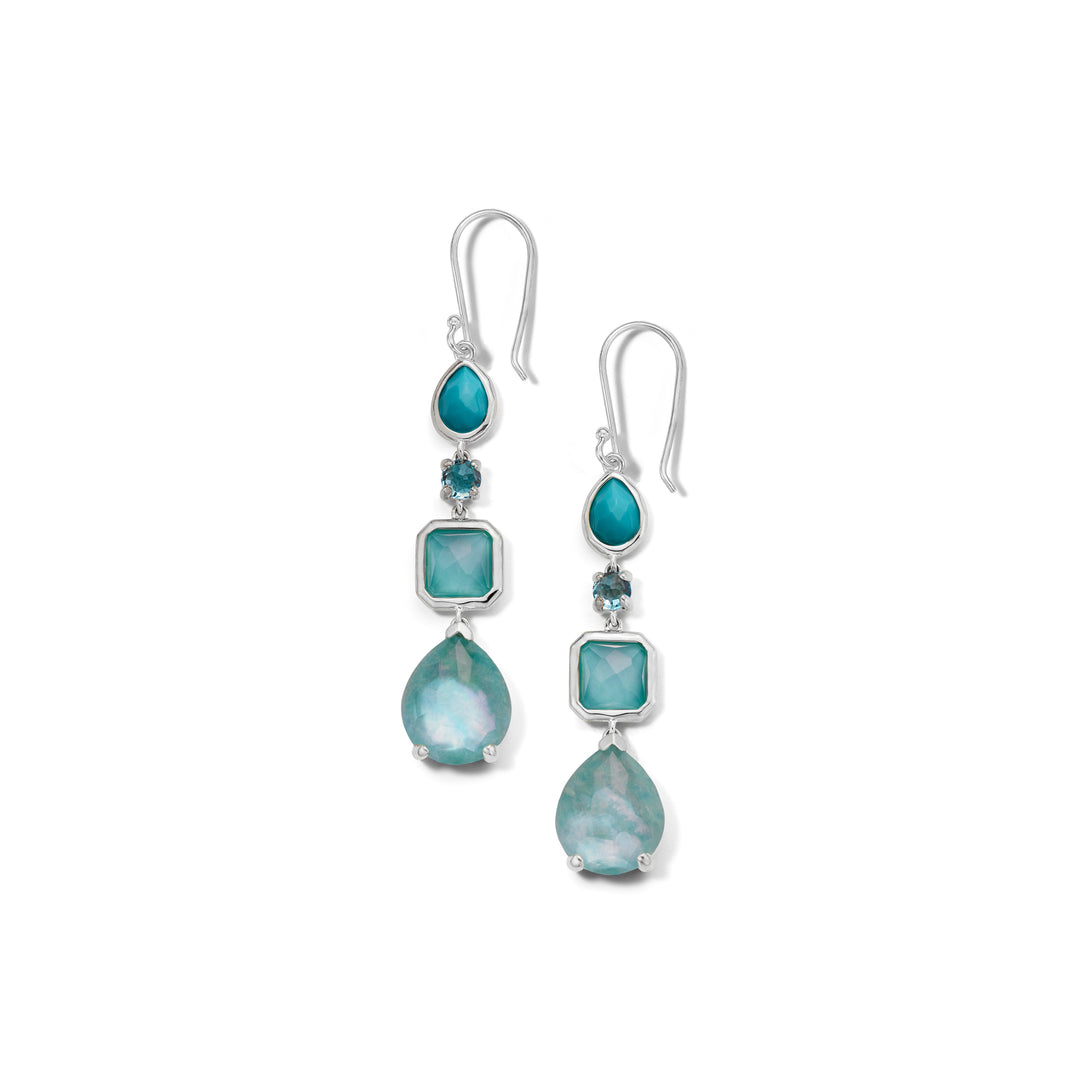 4-Stone Mixed Shape Drop Earrings