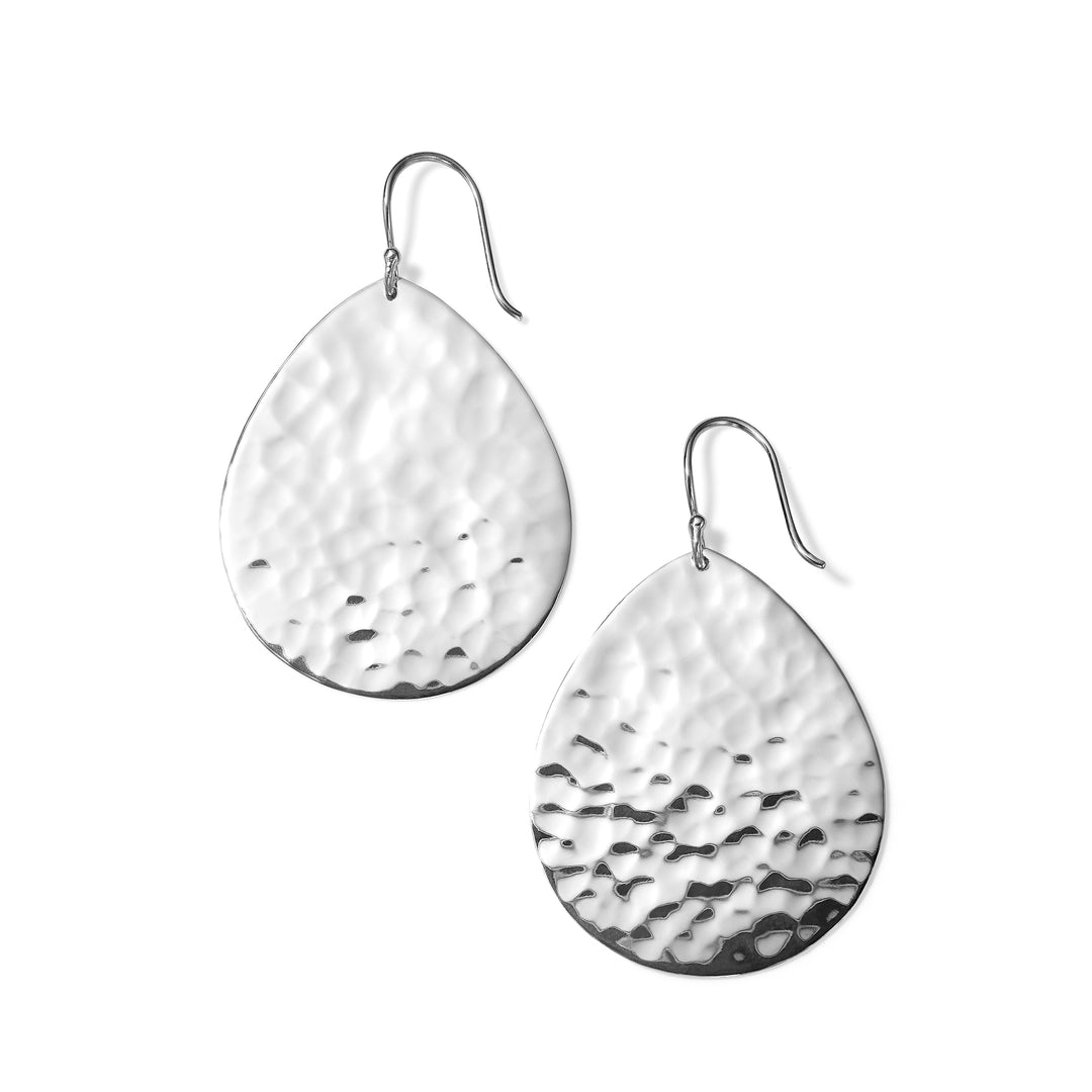 Crinkle Medium Teardrop Earrings