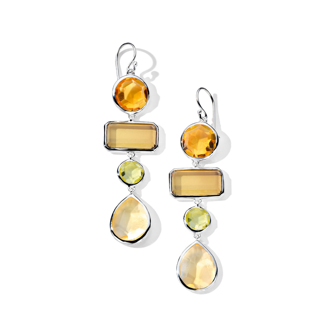 Mixed-Cut 4-Tier Earrings