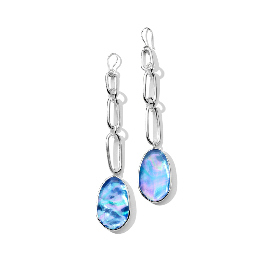 Large Multi Stone Linea Link Earrings