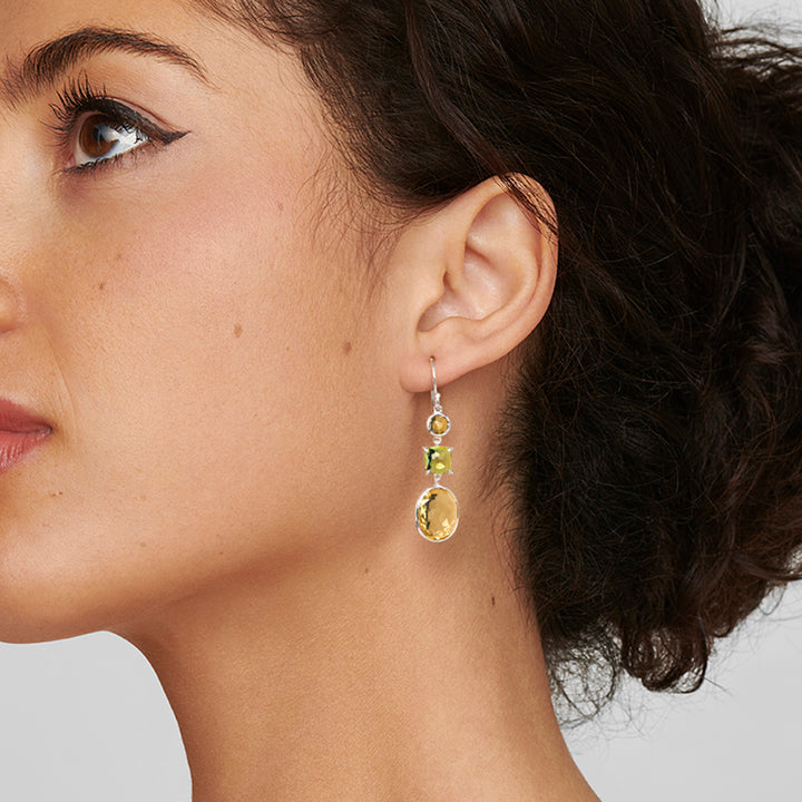 Small Multi-Stone Drop Earrings