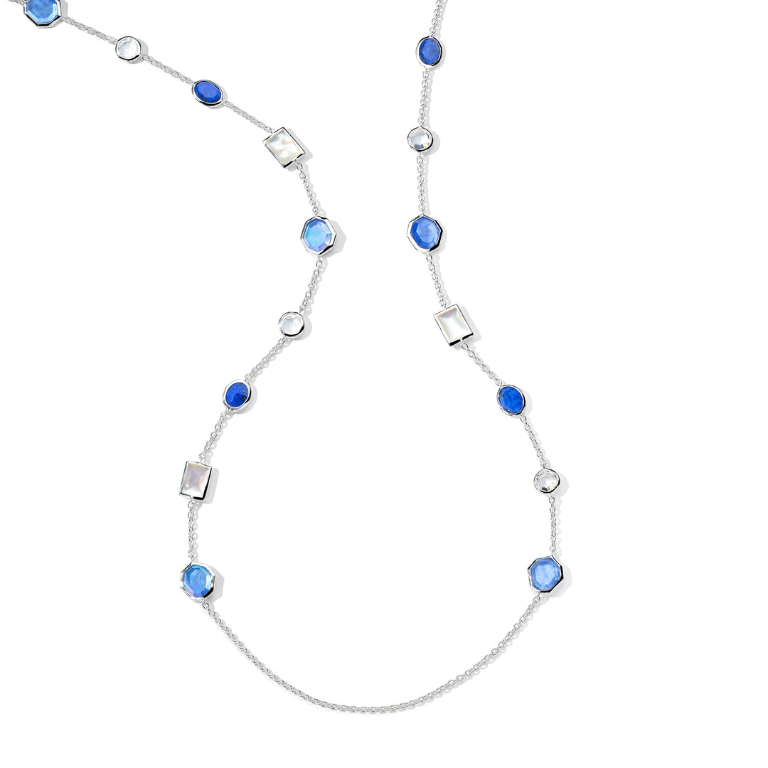 Long Mixed-Cut Station Necklace  36"