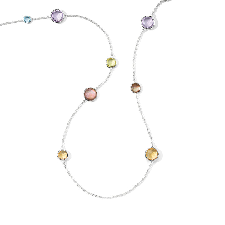 Mixed Multi-Stone Station Necklace