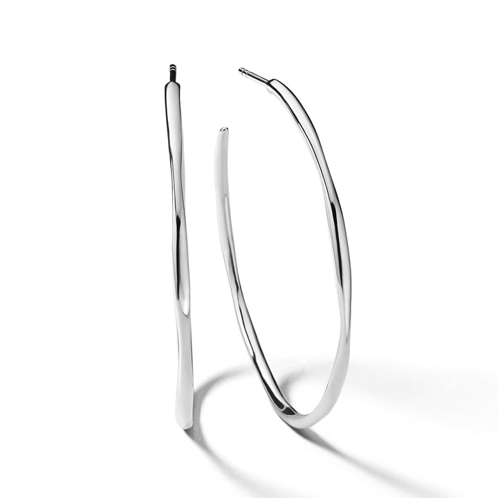 Medium Thin Squiggle Hoop Earrings