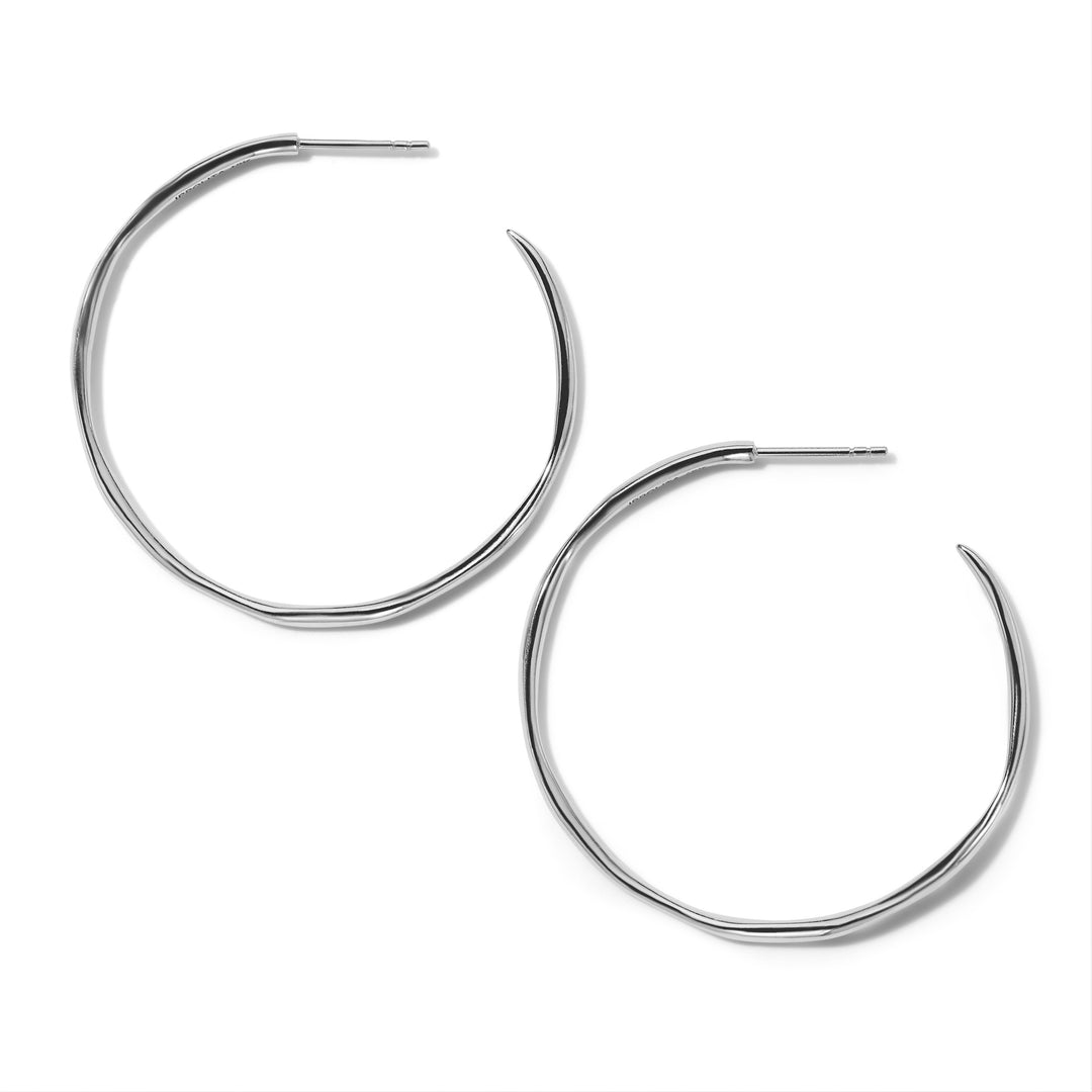 Medium Thin Squiggle Hoop Earrings