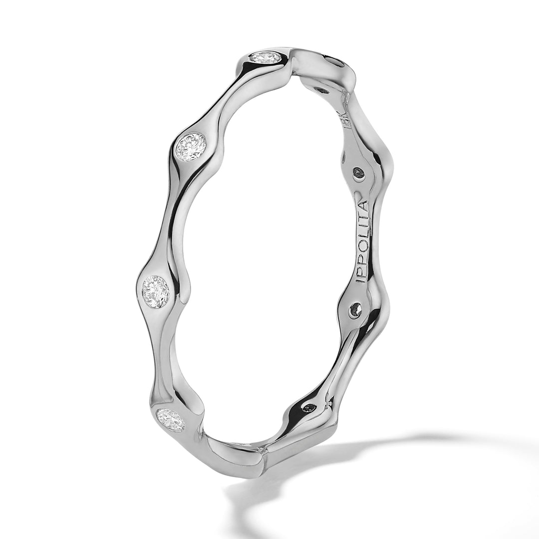 9-Stone Station Skinny Band Ring