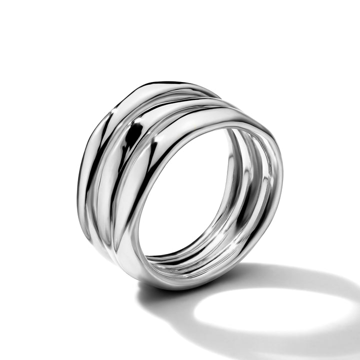 Triple-Band Solid Squiggle Ring