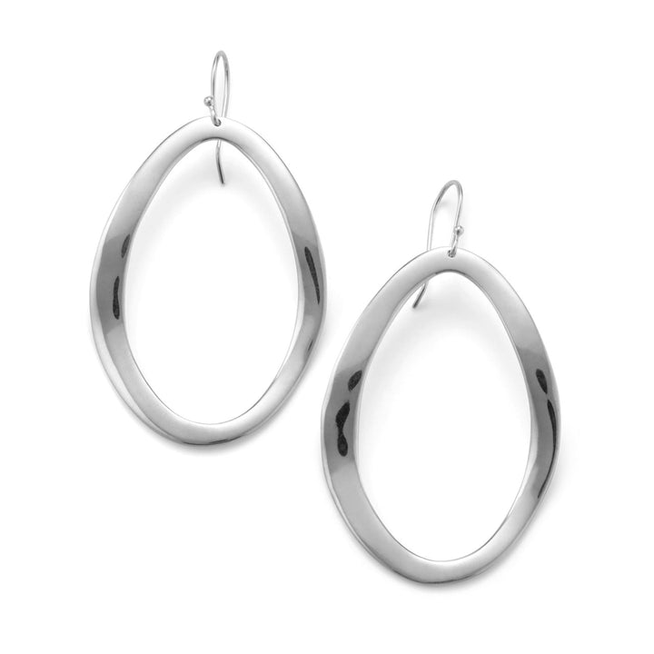 Wavy Oval Drop Earrings