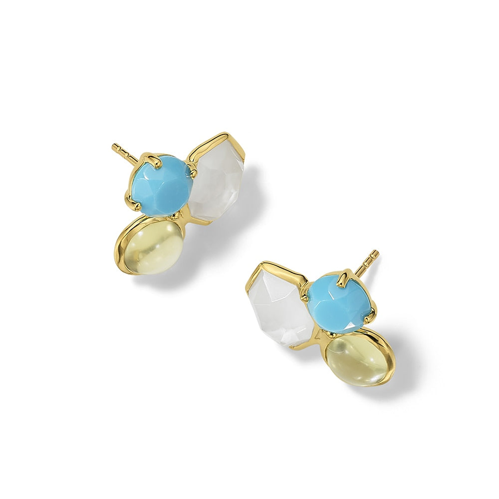 Gelato 3-Stone Stud Earrings