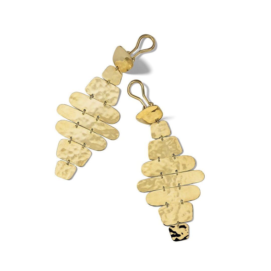 Crinkle Cascade Clip Earrings