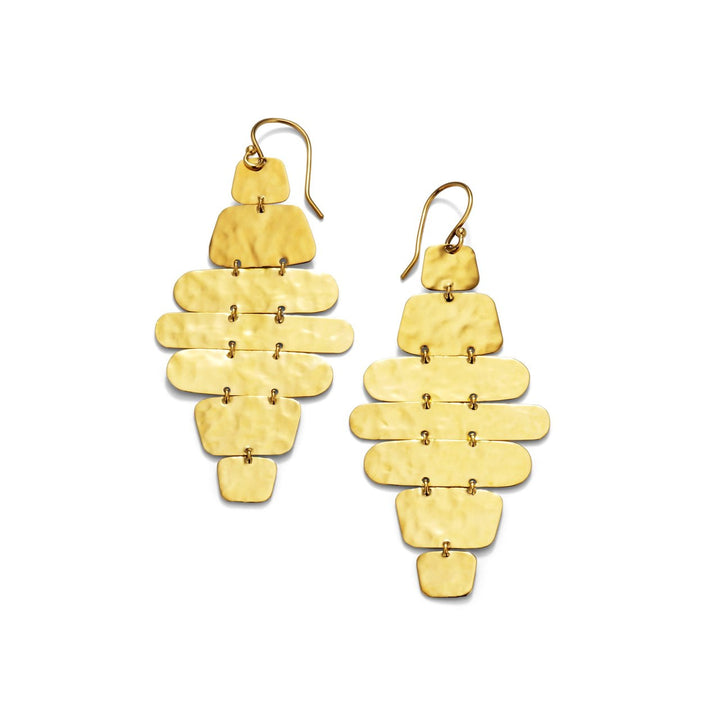 Crinkle Hammered Cascade Earrings