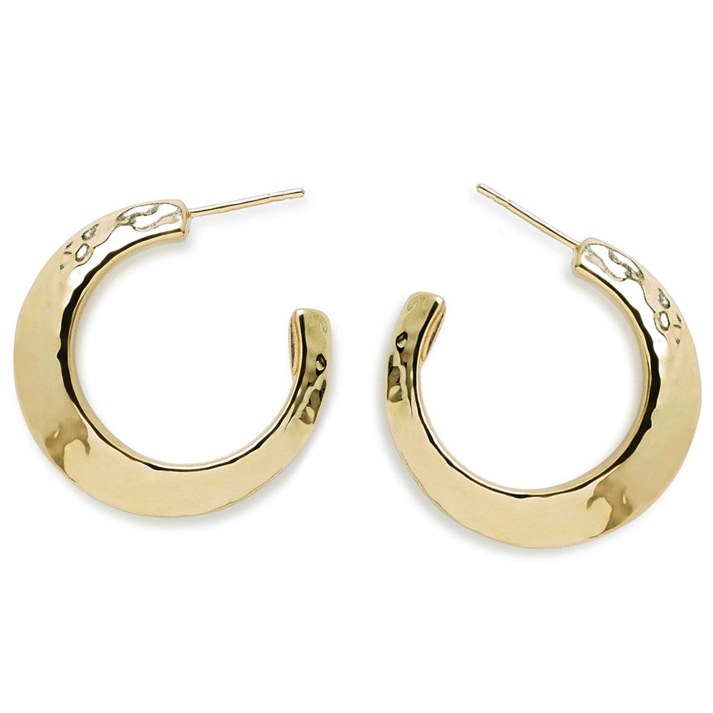 Small Hammered Knife Edge Hoop Earrings