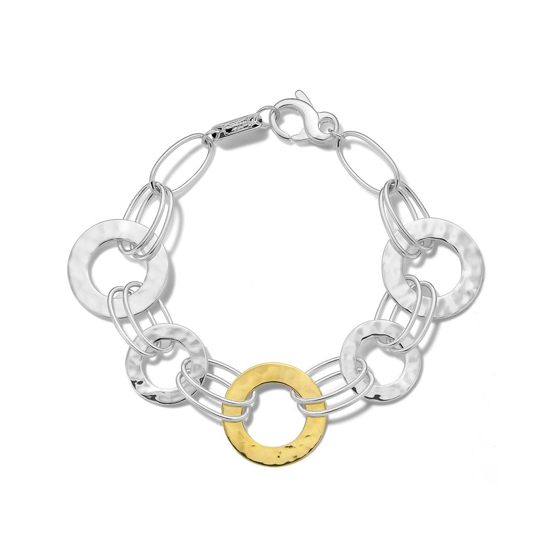 Crinkle Hammered Disc Bracelet