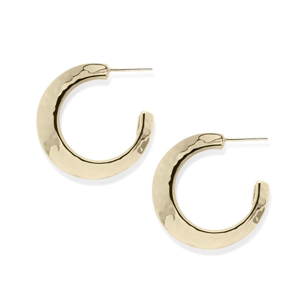 Small Hammered Knife Edge Hoop Earrings