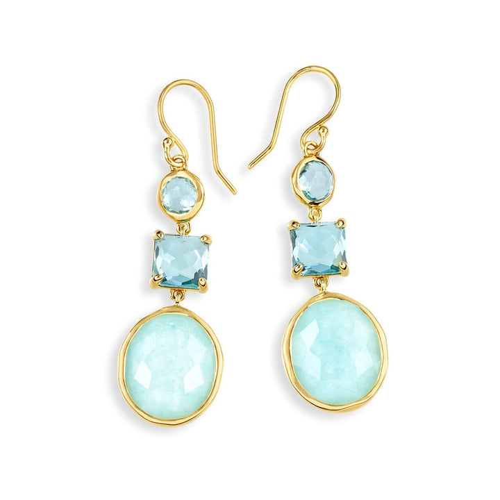 3-Stone Drop Earrings