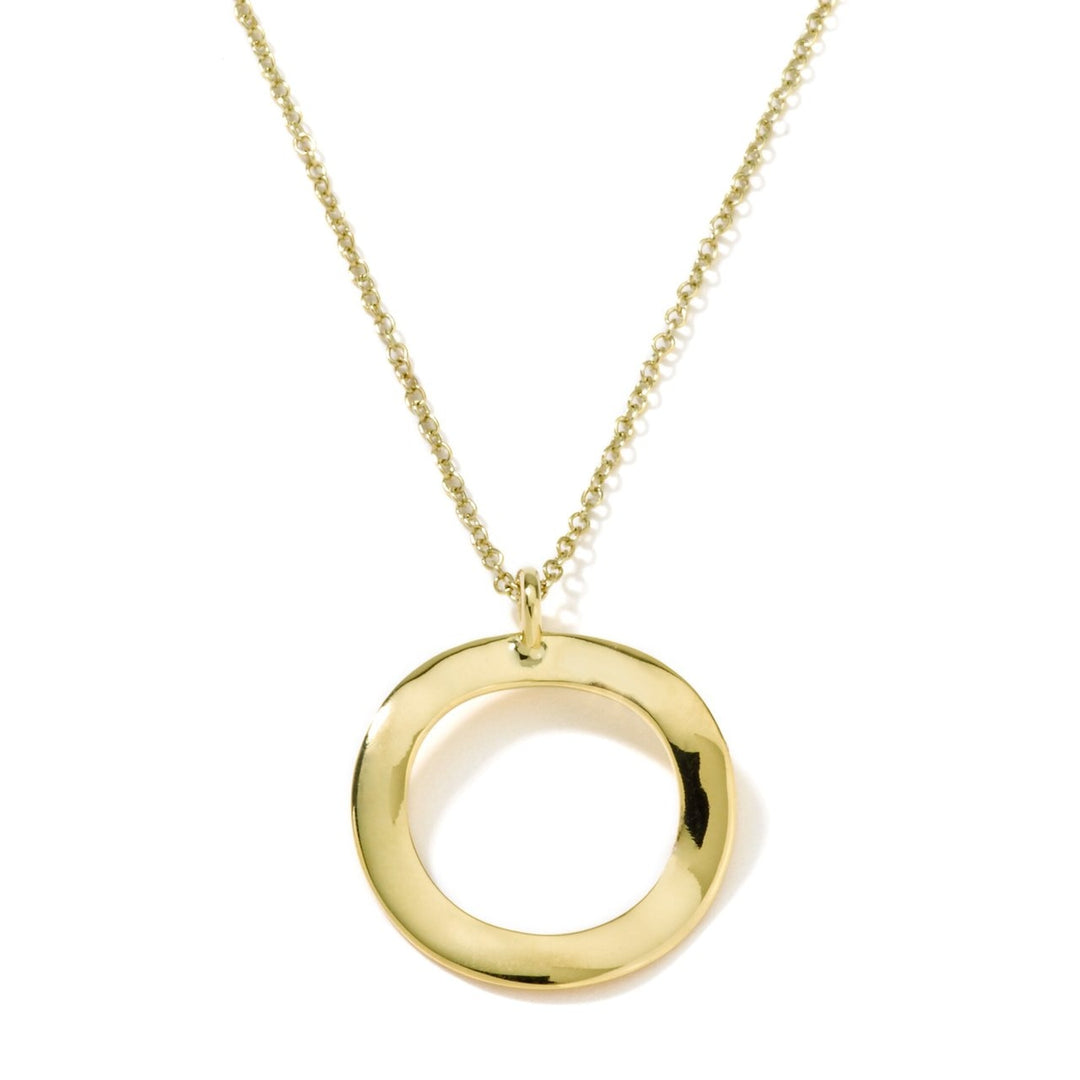 Short Mini Wavy Circle Pendant Necklace