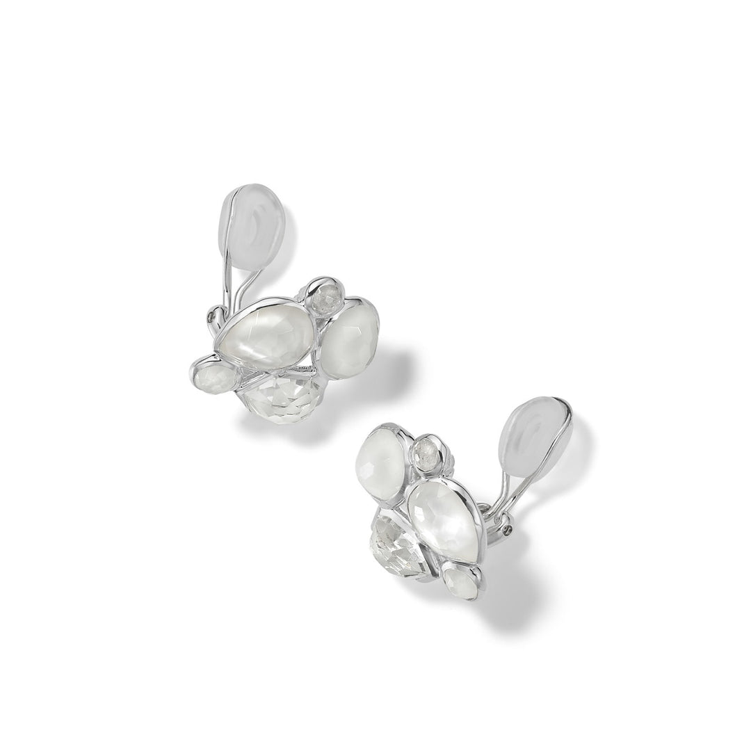 5-Stone Cluster Clip Earrings