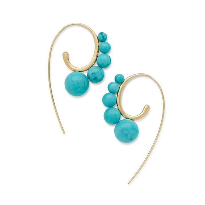 Tribal 5-Stone Curved Ear Wire Earrings