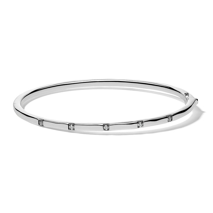 Thin Stone Station Hinged Bangle (.24ctw)