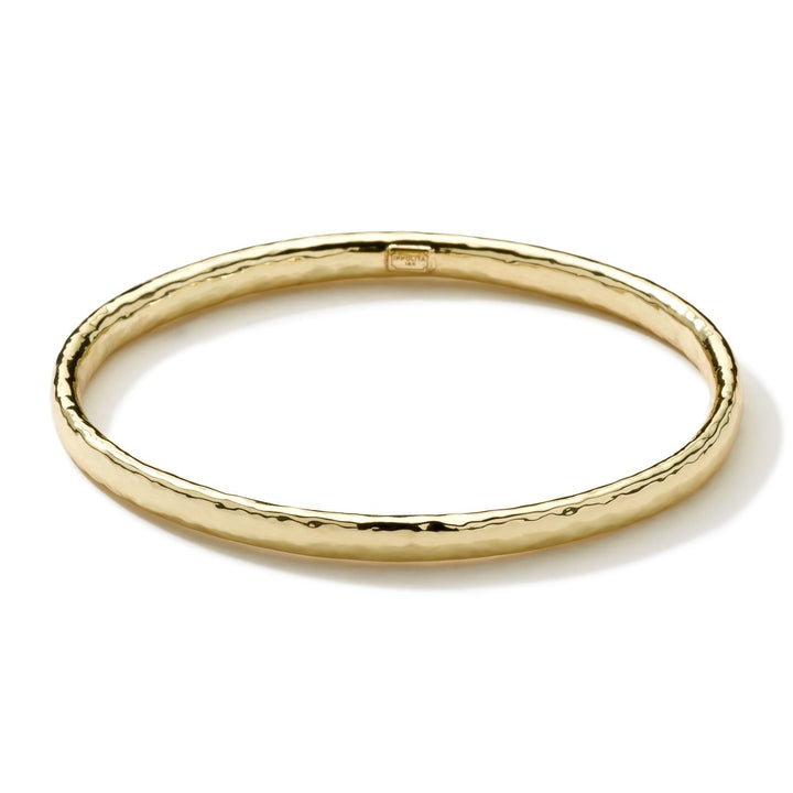 Flat Hammered Bangle Bracelet