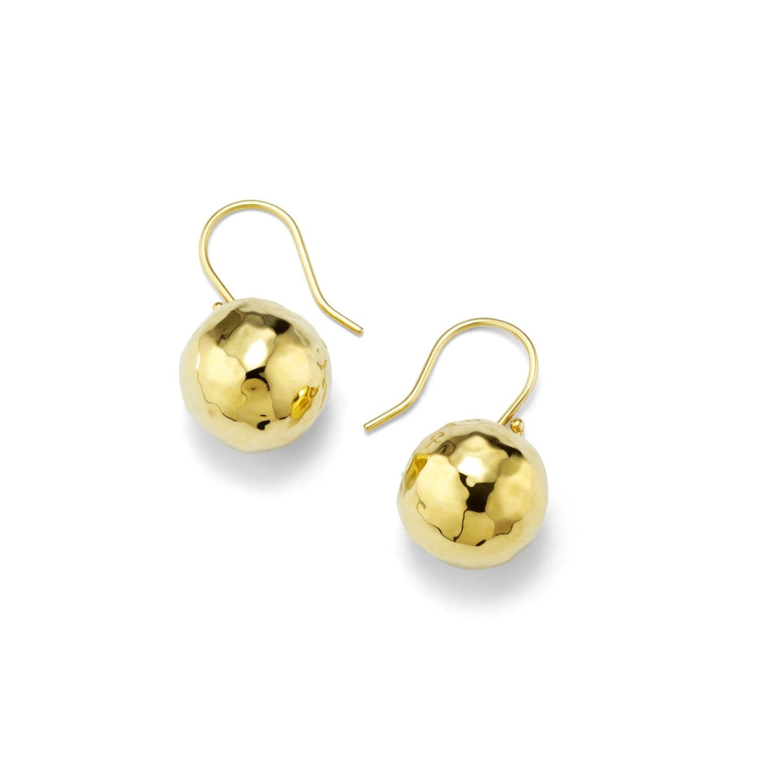 Small Hammered Ball Drop Earrings