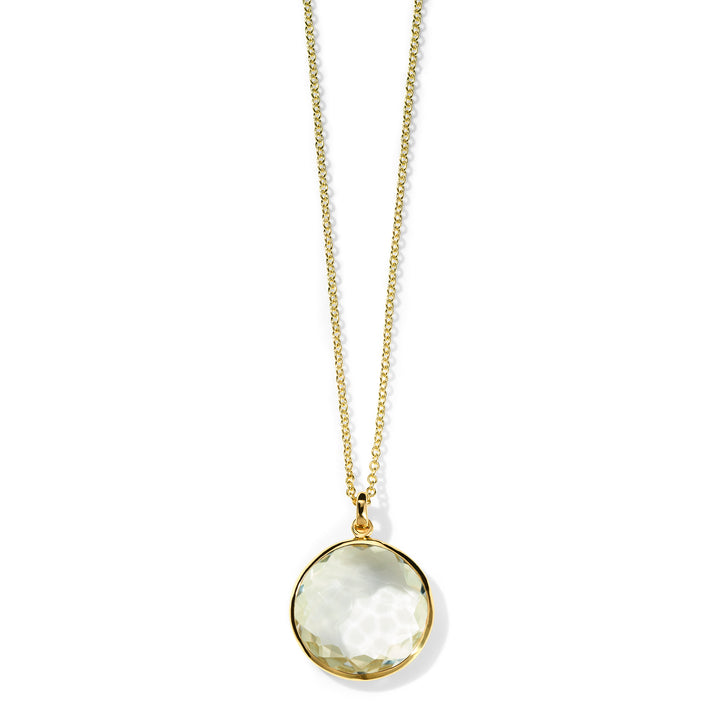 Medium Circular Stone Pendant Necklace