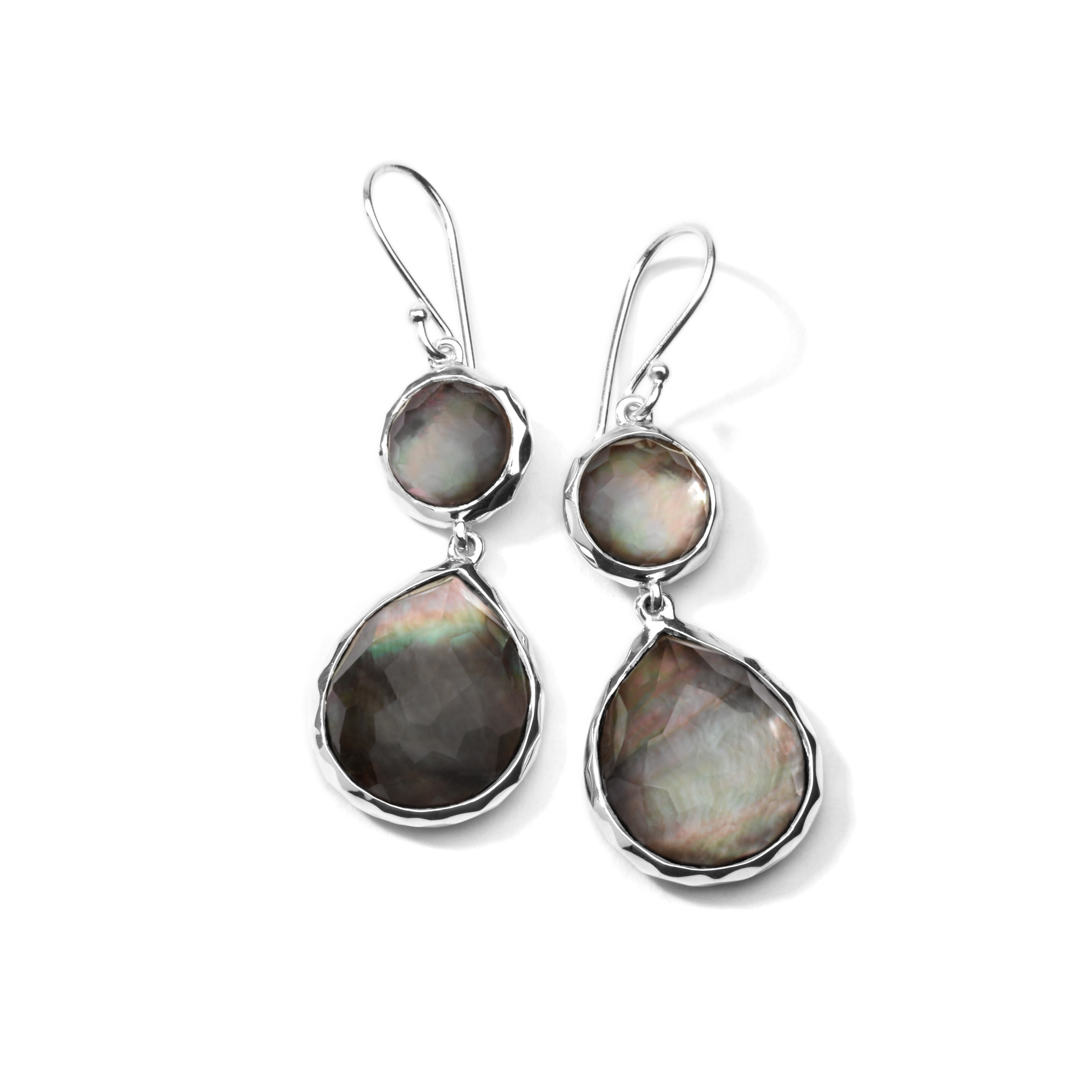 Double Drop Earrings in Sterling Silver SE065DFMOP