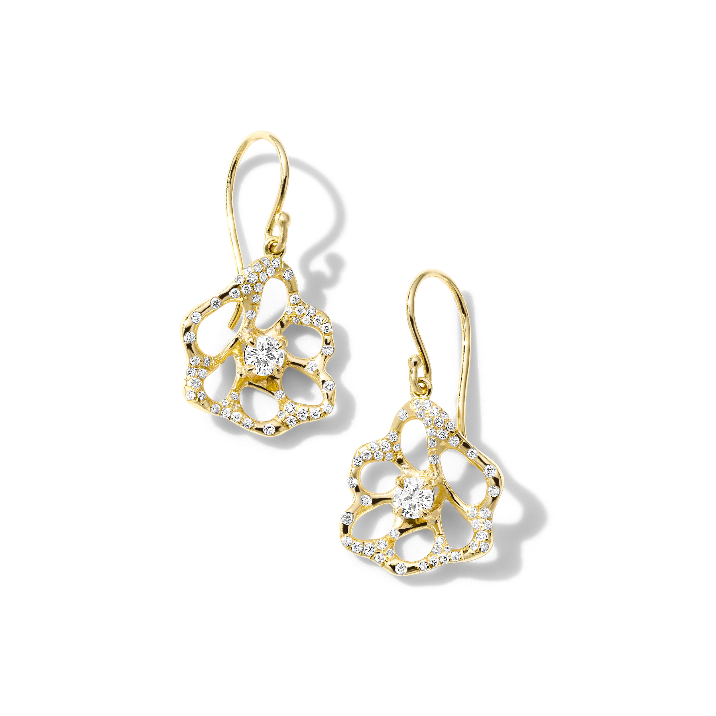 18kt rose gold Flora diamond drop earrings